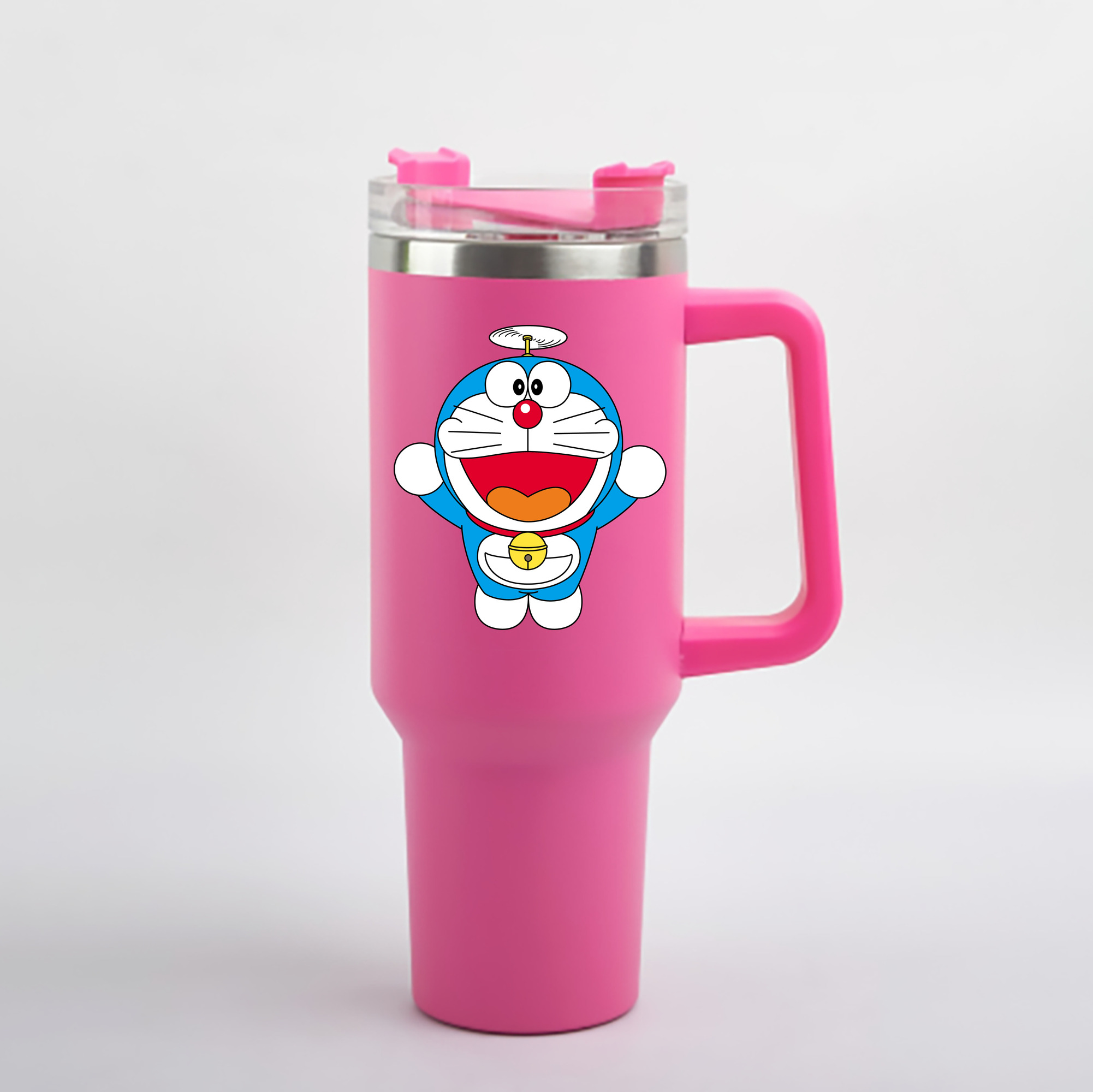 （画像用） ドラえもん Doraemon 1200mL車用タンブラー - クリスタルステッカー（プラスチックストロー付き）